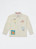 HOP Kids Boys Off-White Waffle-Textured Cotton Shirt