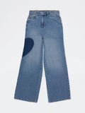 Girls Blue Washed High-Rise Jeans