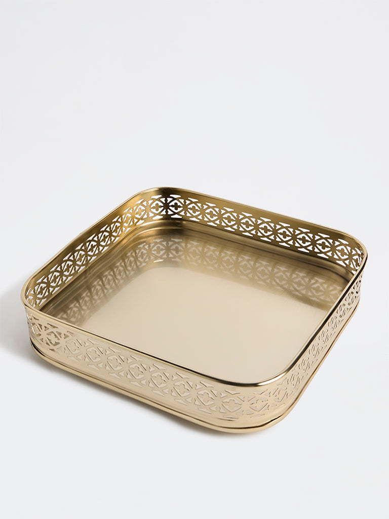 Westside Home Gold Laser-Cut Metal Tray