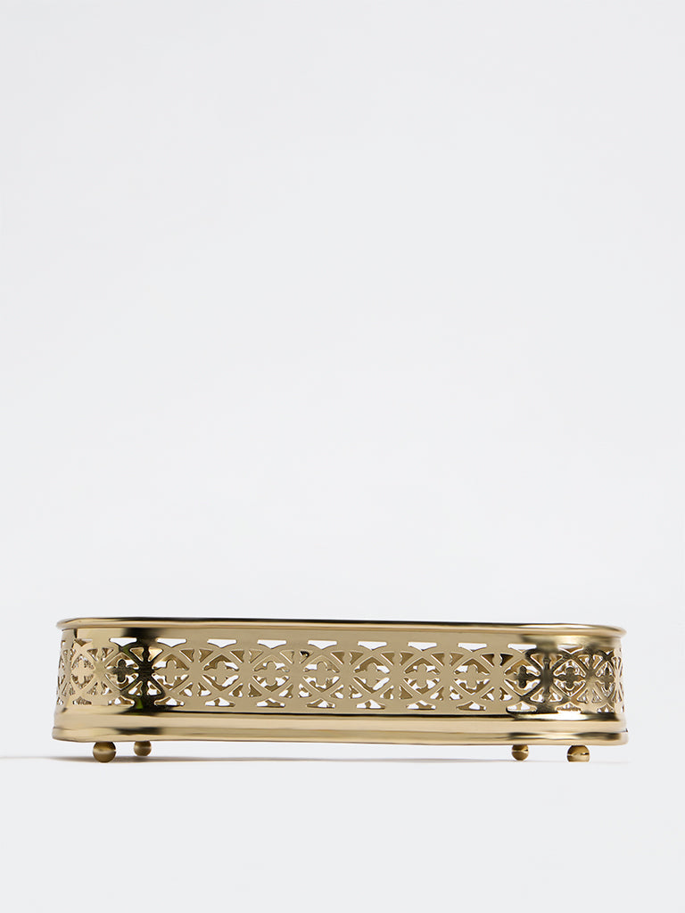 Westside Home Gold Laser-Cut Metal Tray