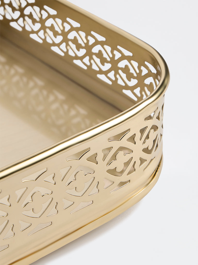 Westside Home Gold Laser-Cut Metal Tray