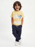 HOP Kids Boys Yellow Tie-Dye Printed Cotton T-Shirt