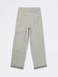 HOP Kids Girls Sage Striped High-Rise Cotton Trousers