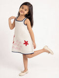HOP Kids Girls White Crochet Knitted A-Line Cotton Dress