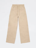 Girls Cream Mid-Rise Cotton Pants