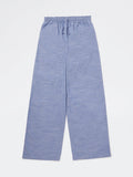 Girls Blue High-Rise Cotton Trousers