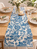 Westside Home Blue Floral Printed Table Runner