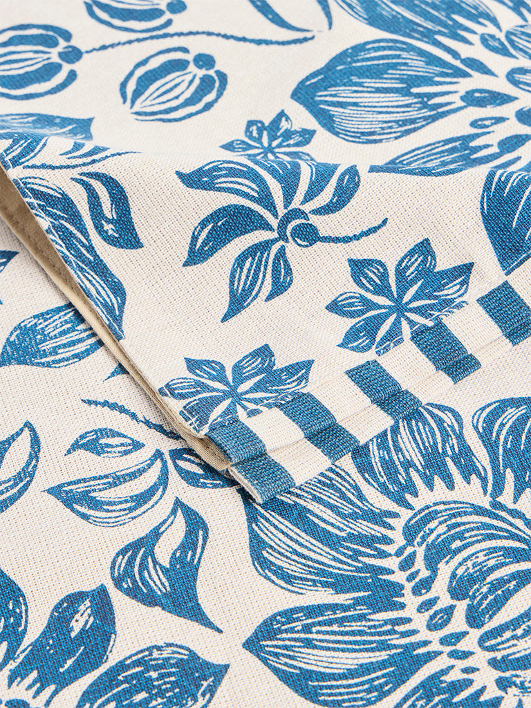 Westside Home Blue Floral Printed Table Runner