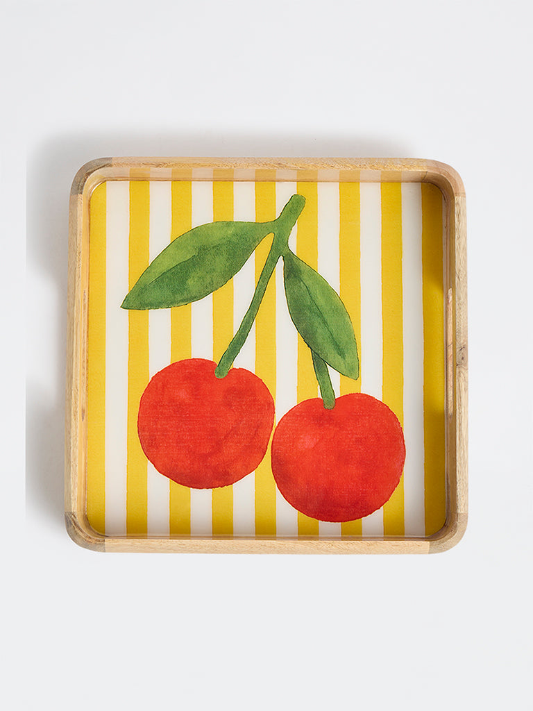 Westside Home Multicolour Cherry Pattern Tray