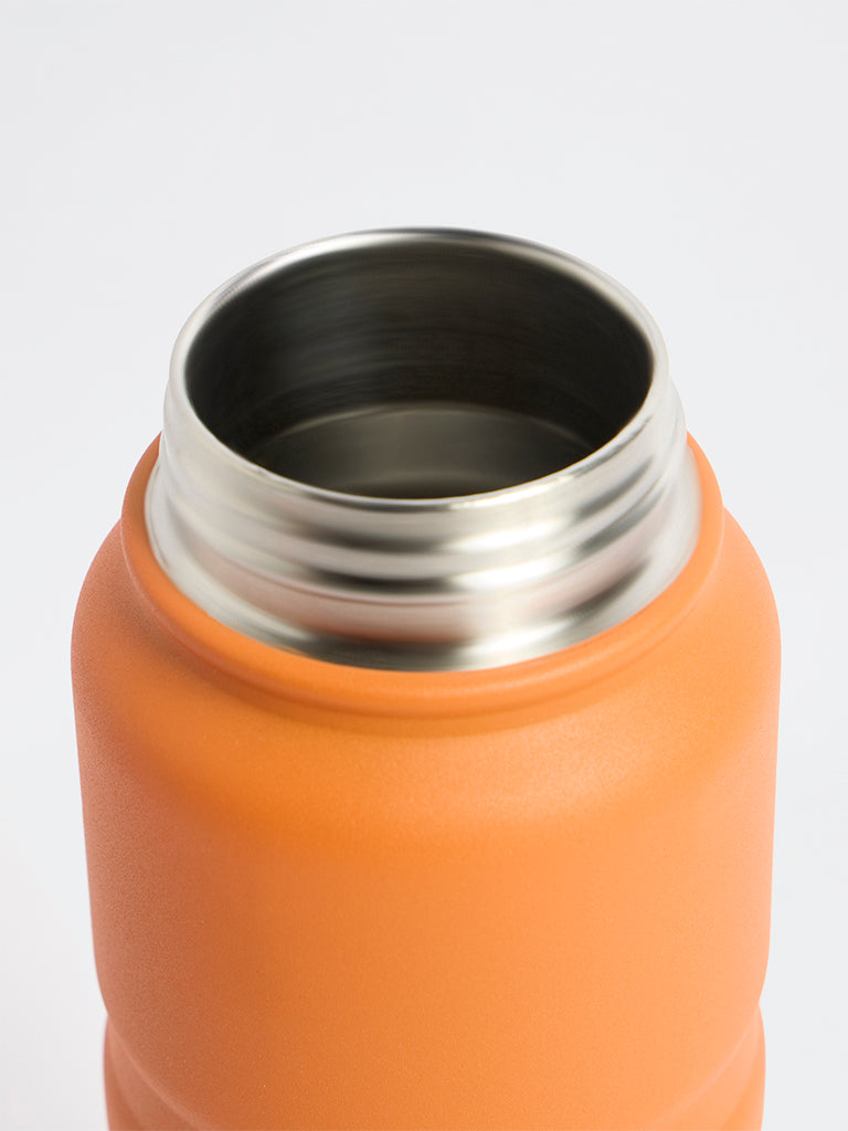 Westside Home Orange Ribbed Water Bottle