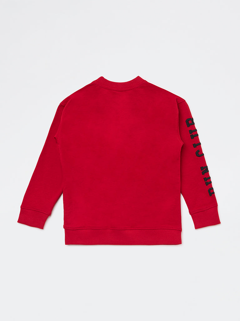 HOP Kids Boys Red Text Design T-Shirt