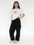 Girls Black High-Rise Cargo Pants