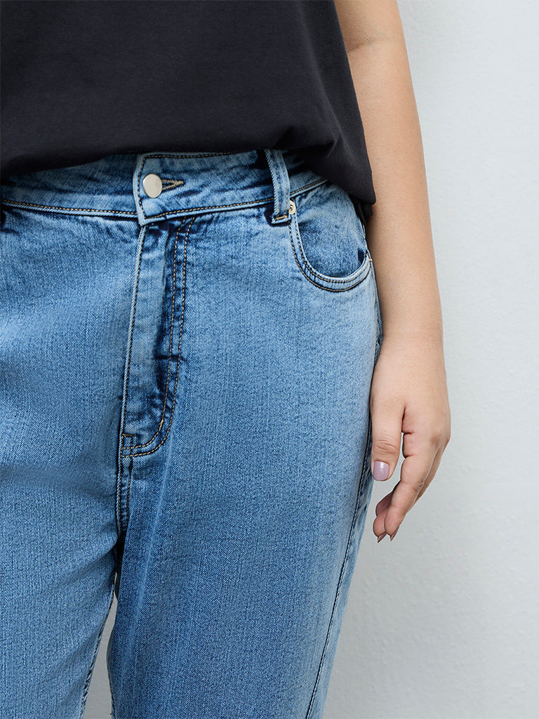 Gia Light Blue Washed High-Rise Jeans
