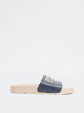 SOLEPLAY Navy Graphic Printed Pool Slides