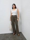 Gia Olive Bootcut High-Rise Jeans