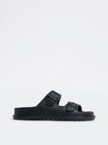SOLEPLAY Black Buckle-Detailed Slip-On Sandals