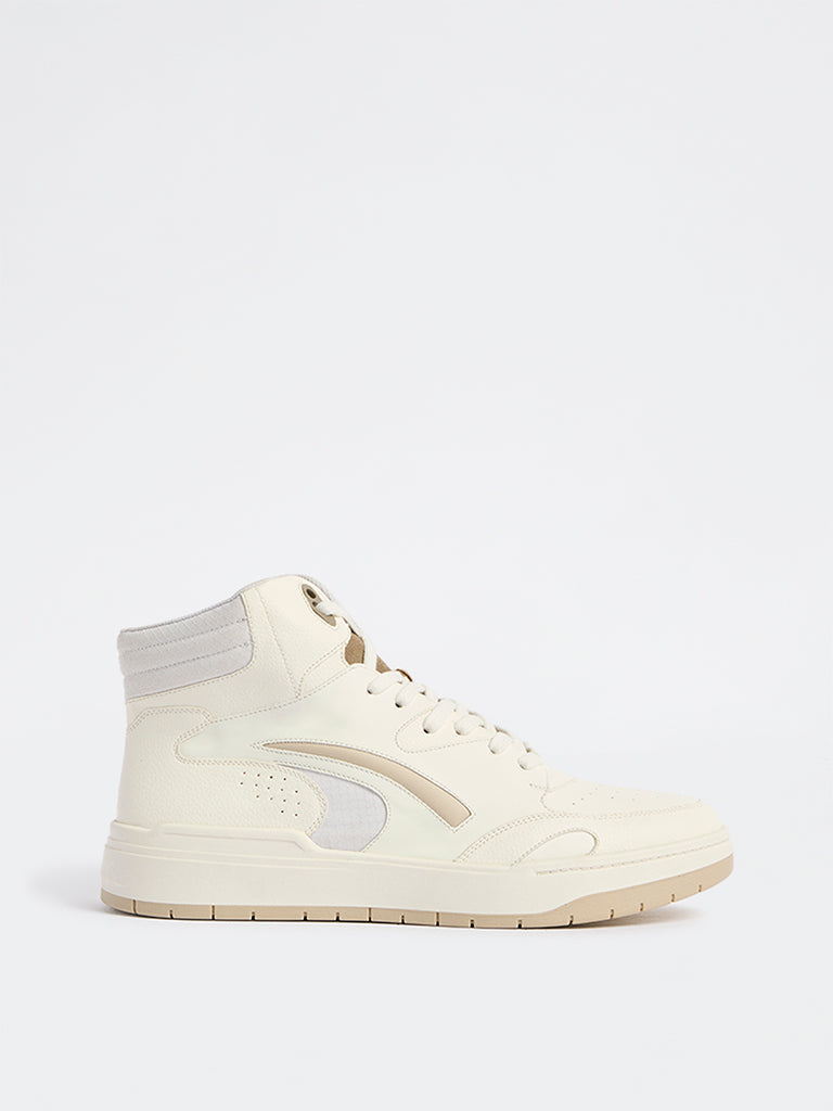 SOLEPLAY Off-White Perforated Hi-Top Sneakers