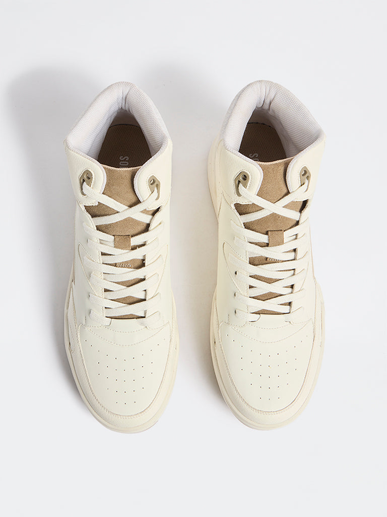 SOLEPLAY Off-White Perforated Hi-Top Sneakers