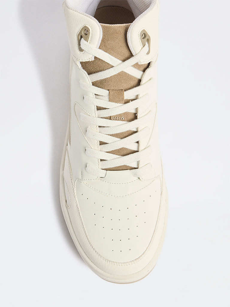 SOLEPLAY Off-White Perforated Hi-Top Sneakers