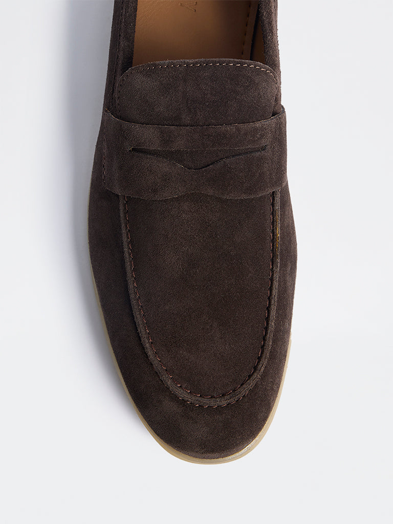 SOLEPLAY Dark Brown Suede Loafers