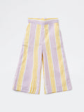 Utsa Kids Girls Lilac Striped Mid-Rise Cotton-Blend Pants - (2-8 yrs)