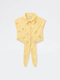 Utsa Kids Girls Yellow Embroidered Cotton-Blend Top - (2-8 yrs)