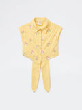Utsa Kids Girls Yellow Embroidered Cotton-Blend Top - (8-14 yrs)