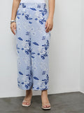 Diza Light Blue Floral Printed Ethnic Pants