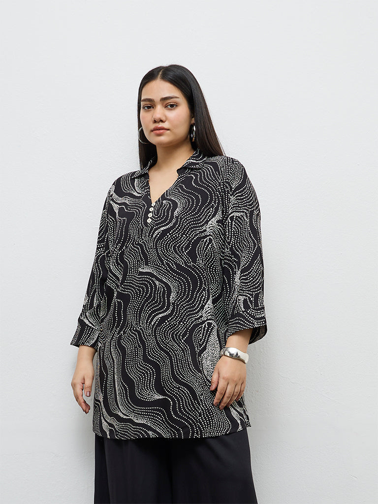 Diza Black Printed Tunic