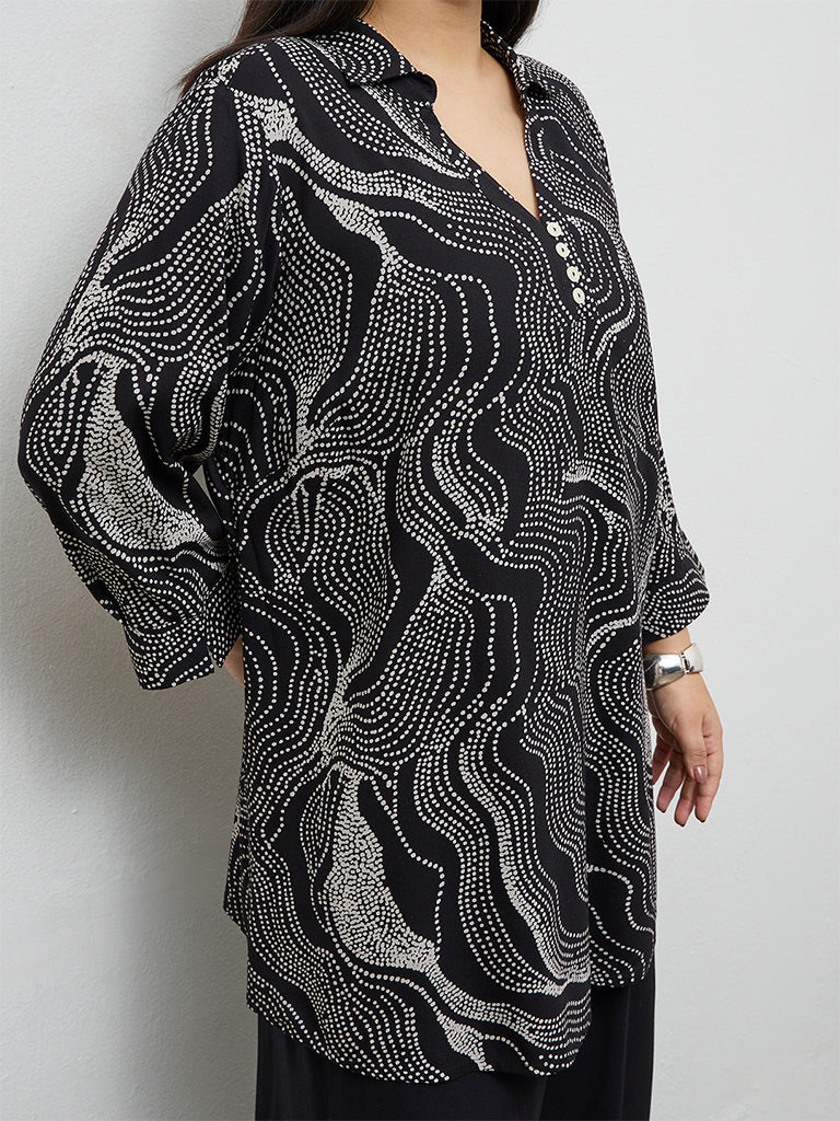 Diza Black Printed Tunic