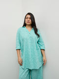 Diza Turquoise Paisley Textured Tunic
