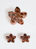 Studiowest Brown Floral Claw Clips - Pack of 3