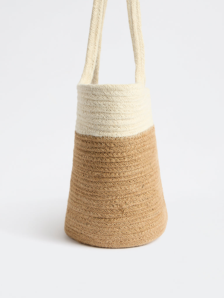 Westside Home Brown Jute Textured Lunch Bag