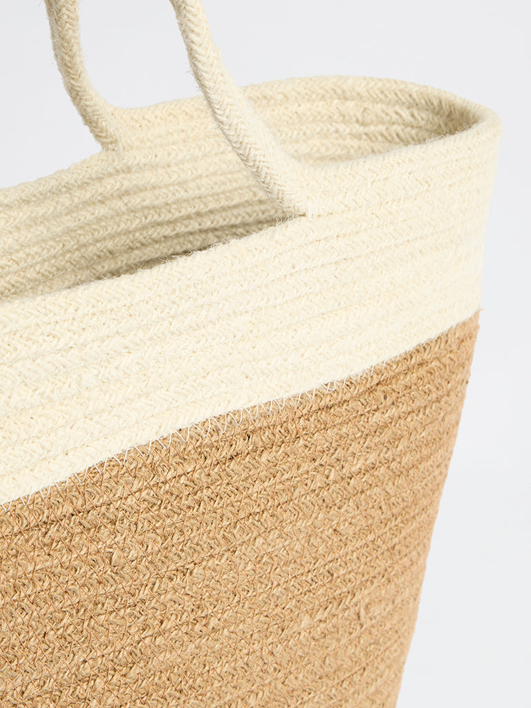 Westside Home Brown Jute Textured Lunch Bag