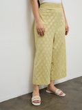 Diza Lime Floral Textured Pants