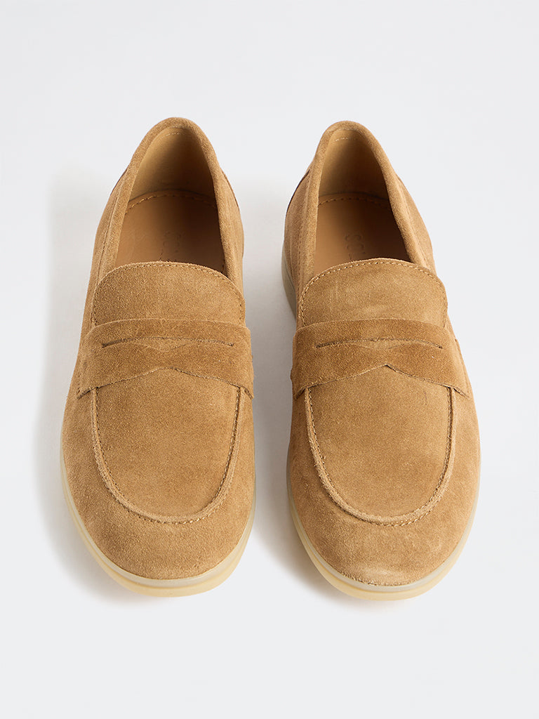 SOLEPLAY Brown Suede Penny Loafers