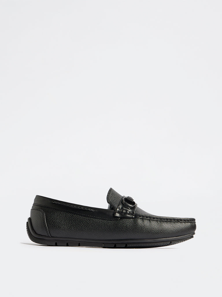 SOLEPLAY Black Braided Strap Driving Loafers