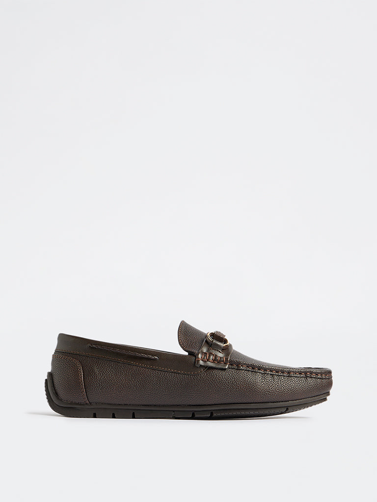 SOLEPLAY Brown Textured Loafers