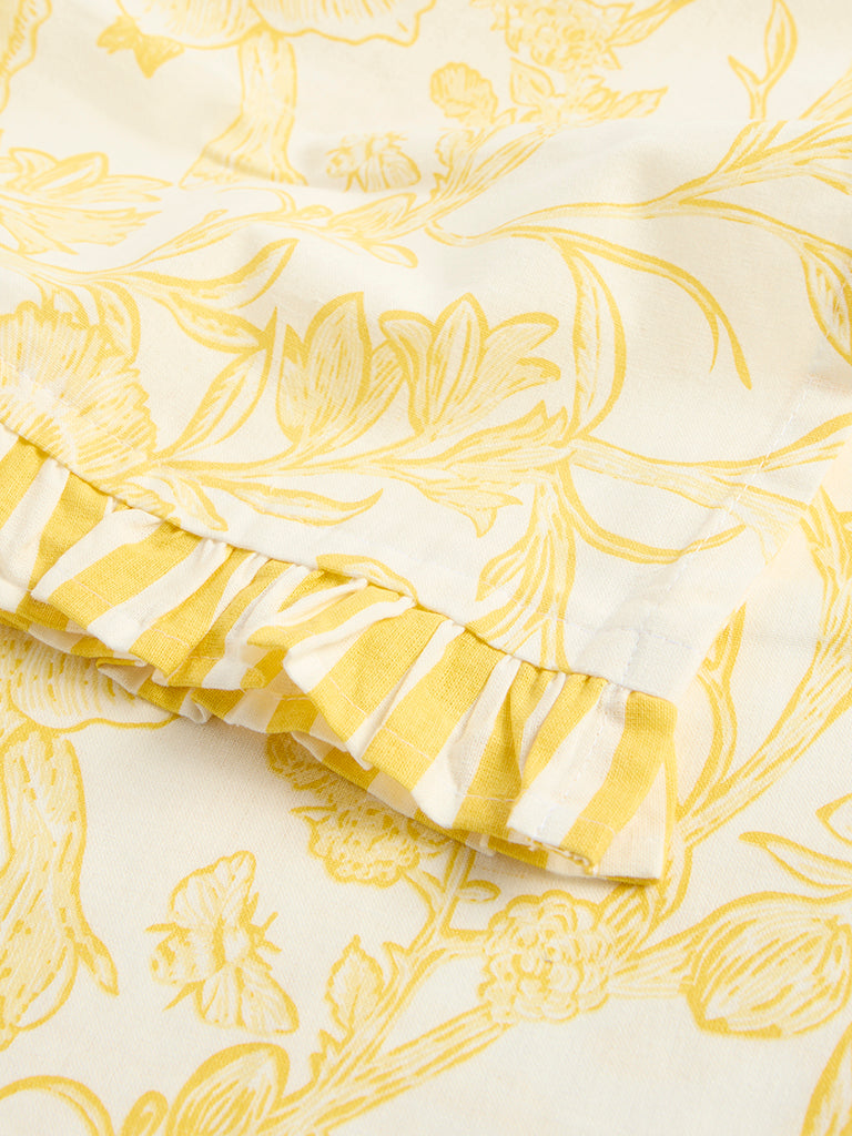 Westside Home Yellow Botanical Design Table Runner