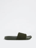 SOLEPLAY Olive Knit-Textured Pool Slides