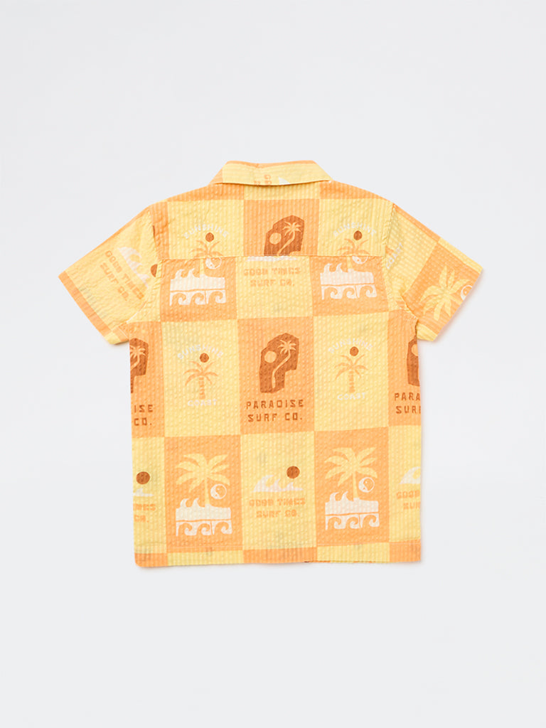 HOP Kids Boys Multicolour Printed Cotton Shirt