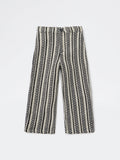 HOP Kids Girls Black Striped Knit Textured High-Rise Pants