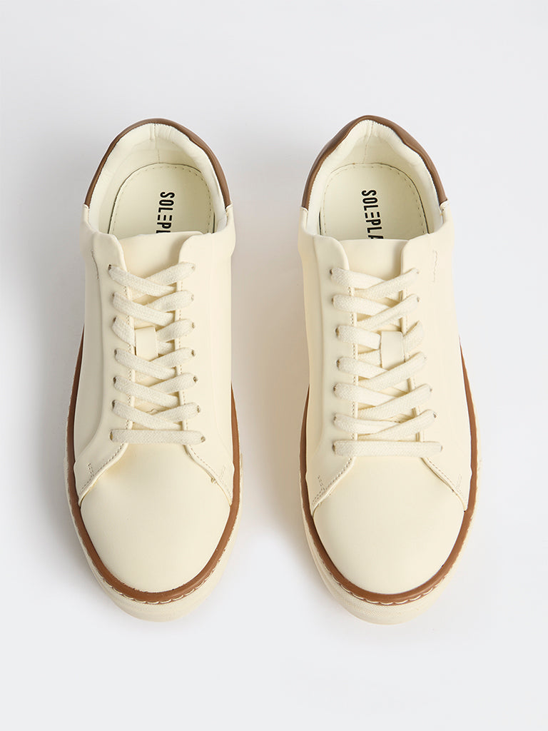SOLEPLAY White Pipeline-Detailed Lace-Up Sneakers
