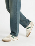 SOLEPLAY White and Grey Stripe-Detailed Lace-Up Sneakers