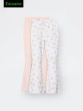 2-Pack HOP Kids Girls Peach Printed High-Rise Cotton-Blend Bootcut Pants - Exclusive