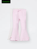 2-Pack HOP Kids Girls Lilac Printed High-Rise Cotton-Blend Pants - Exclusive