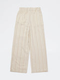 Girls Off-White Striped Mid-Rise Cotton-Blend Trousers