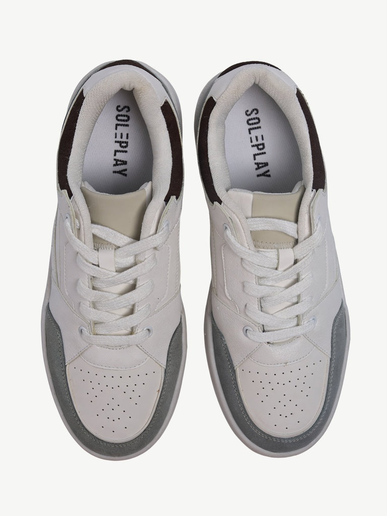 SOLEPLAY Grey Perforated Lace-Up Sneakers