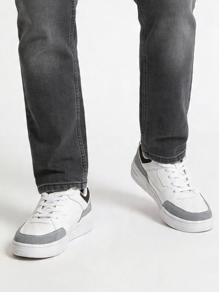 SOLEPLAY Grey Perforated Lace-Up Sneakers