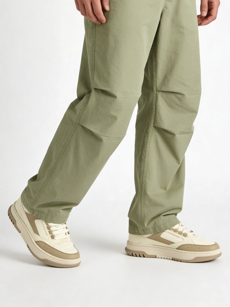 SOLEPLAY Beige Colour-Block Lace-Up Sneakers